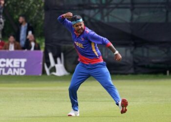 सन्दीपको घातक बलिङमा स्कटल्यान्डले नेपाललाई दियो सामान्य लक्ष्य