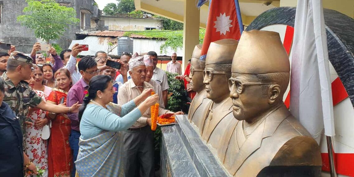 एमाले मोरङको कार्यालयमा पूर्वराष्ट्रपति भण्डारी, संस्थापन पक्षले भन्योः पार्टीको कार्यक्रम होइन