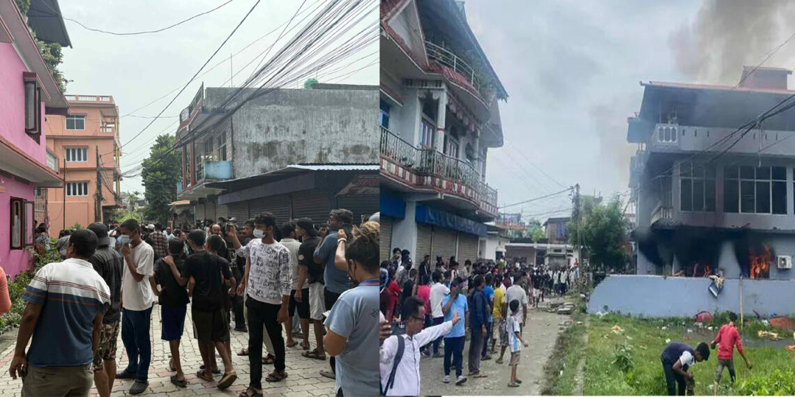 इटहरीका मेयर पाैडेल र काेशीका कानुन मन्त्री भण्डारीकाे घरमा आगजनी , स्थिती नियन्त्रण बाहिर पुगेपछि सेना परिचालन